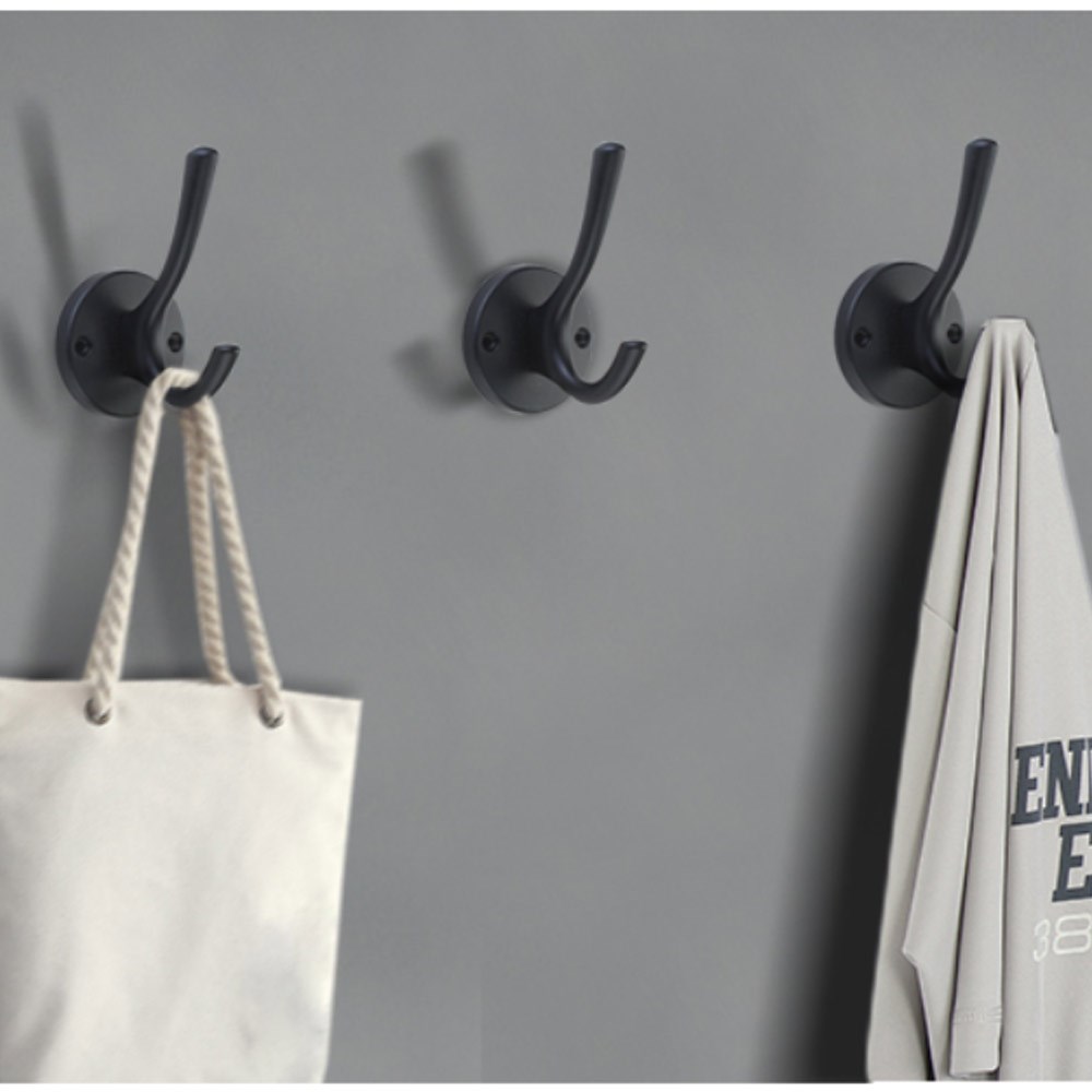 HeavyDuty Decorative Wall Mounted Metal Matte Black Coat Hooks Rustic