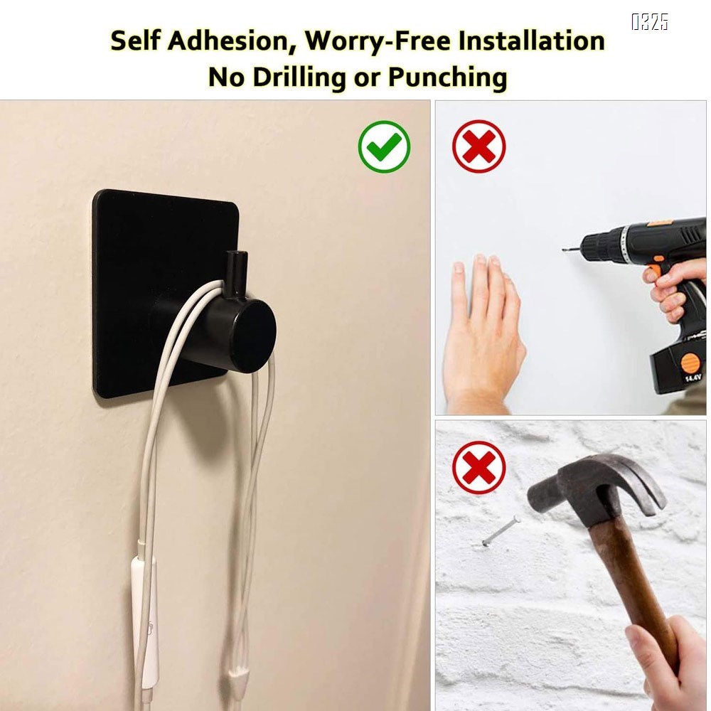 Self Adhesive Heavy Duty Hooks Black 304 Stainless Steel Waterproof