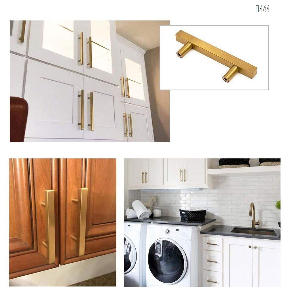 Brushed Brass Pulls Gold Kitchen Hardware Euro Style