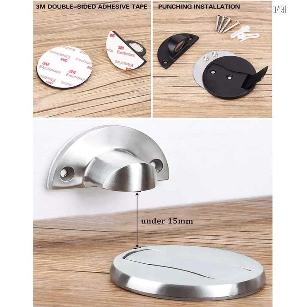 Door Stop, Invisible Door Stopper,Brushed Satin